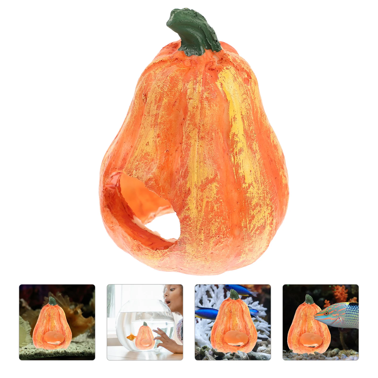 

Creative Pumpkin Shaped Resin Cave Wear-Resistant Aquarium Decor Shrimp Cave Household Fish Tank Decoration Gift For Pet Fish