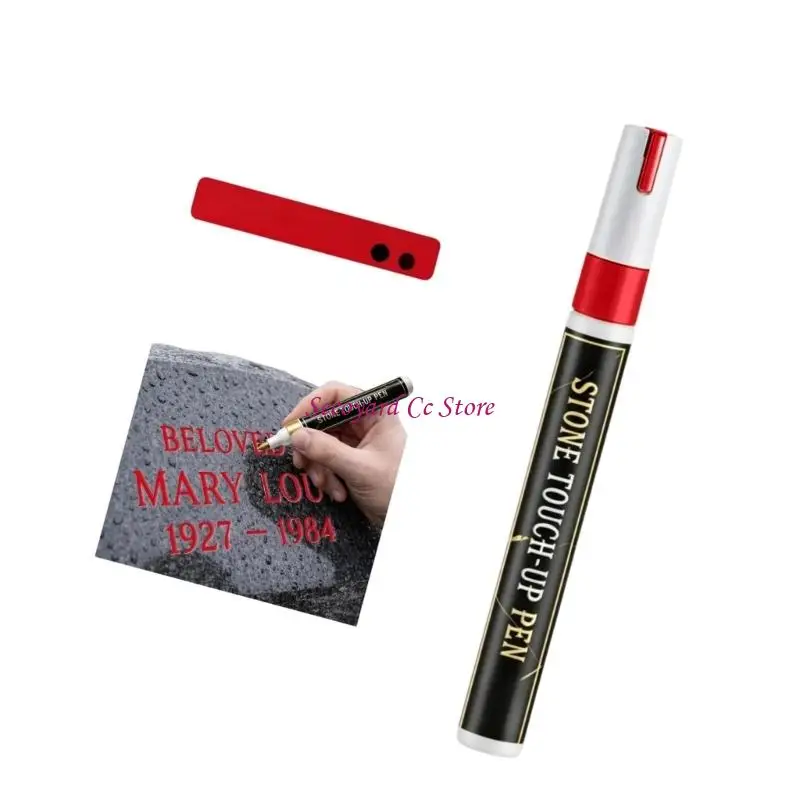 N3UC Golden Tombstone Marker Pen, for Restoring Faded Grave Inscriptions, Waterproof Stone Adjustments Pen, Strong Coverage, for