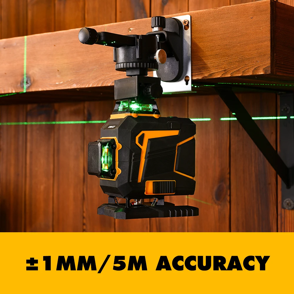 Imagem -06 - Nível Laser Auto-nivelamento 360 Horizontal e Vertical Linha Cruzada Feixe de Laser Verde com Tripé Ferramentas Elétricas 16 Linhas 12 Linhas Deko4d