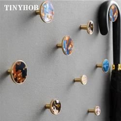 Round marblee pattern brass knob Dresser Drawer Knobs Pulls Handles / Cupboard Knobs Furniture Cabinet Handle Pull Hardware
