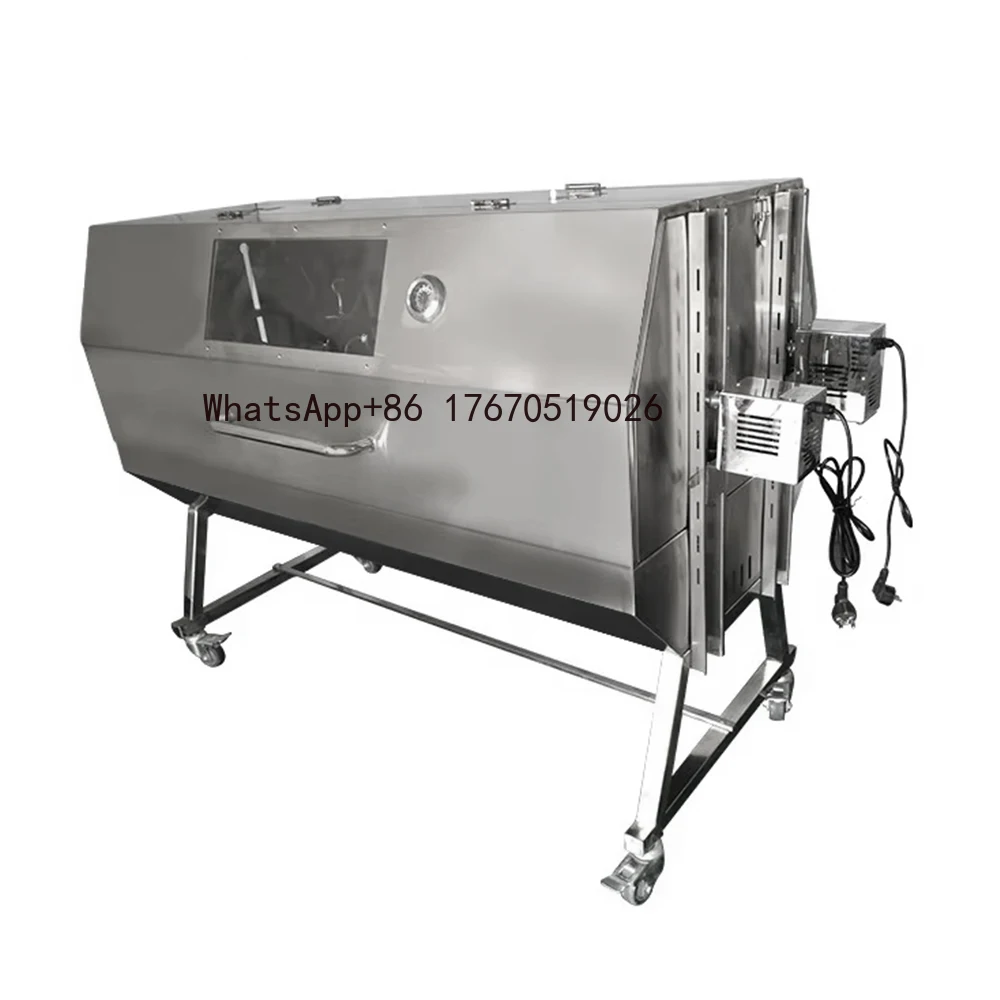 HDL03 Double Roast Position Spit Roaster Party Bbq Barbecue Grill with Hood Grills Food Grade Stainless Steel 304 HDL04