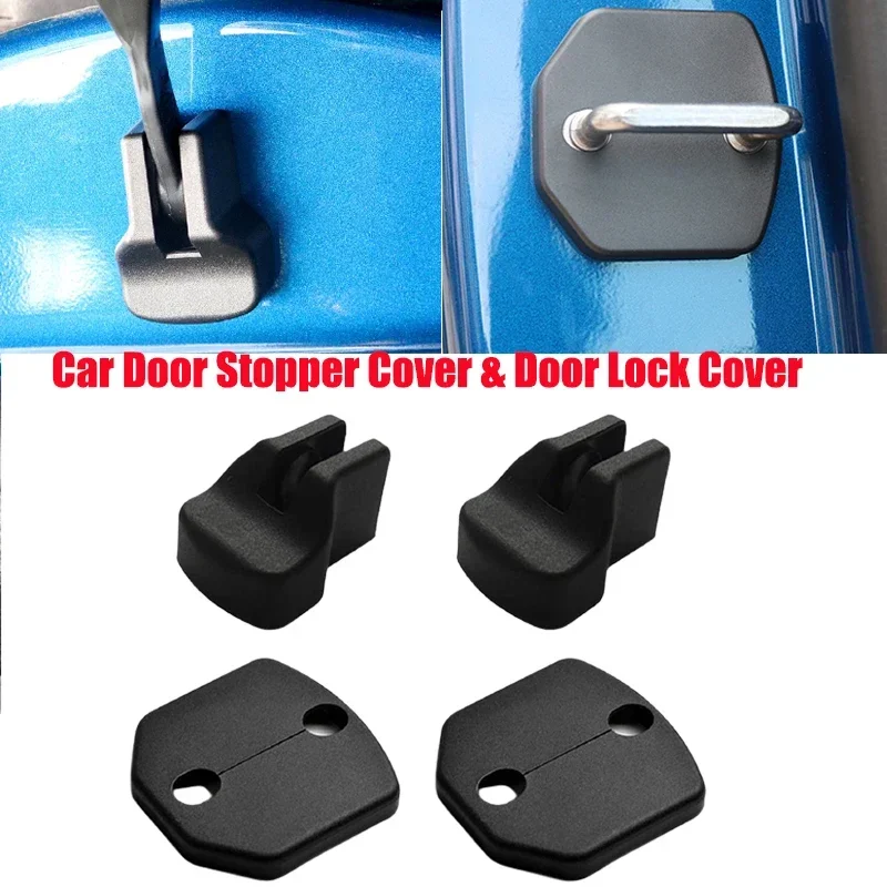 4pcs Car Door Stopper Protection Cover Door Lock Cover for Ford Mustang 2015 2016 2017 2018 2018 2020 2021 Interior Accessories