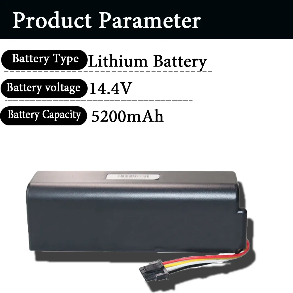 

Robot Vacuum Cleaner Replacement Battery 14.4V 5200mAh Li-ion Compatible with Roborock S50 S51 S55 Robotic Vacuum Accessories