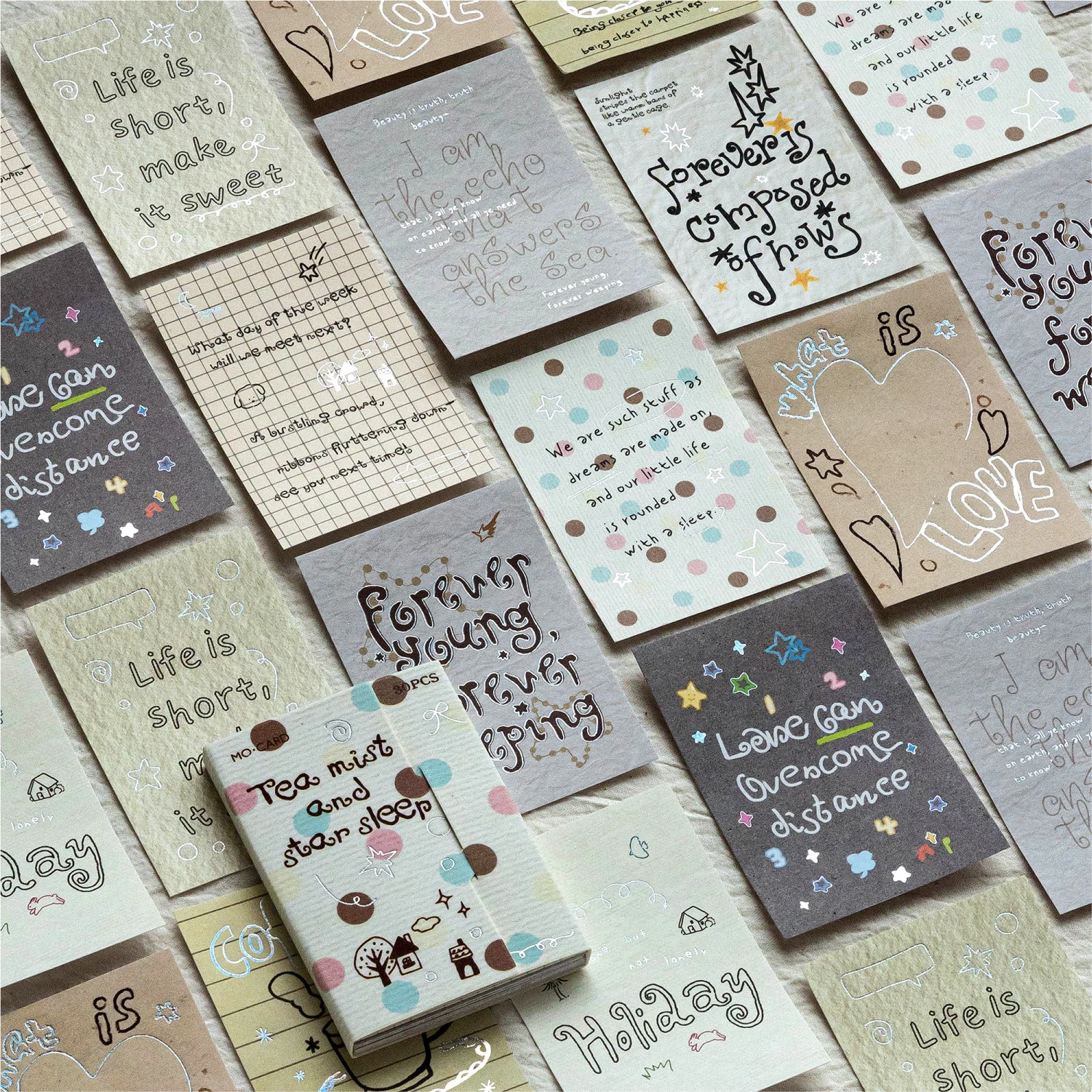 30 Stück kreative Monolog-Aufkleber, niedliche Ästhetik, Dekor, Collage, Junk Journal, Scrapbooking-Zubehör, selbstklebende Aufkleber für Schreibwaren