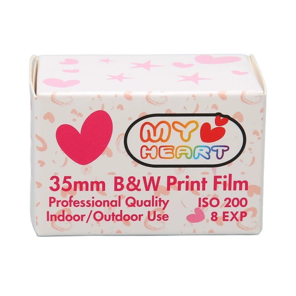 Nuevo rollo de película para cámara New Loving Heart de 35 mm, blanco y negro, ISO 200 HD, 8/18 exposiciones, resistente al agua, para cámaras 135