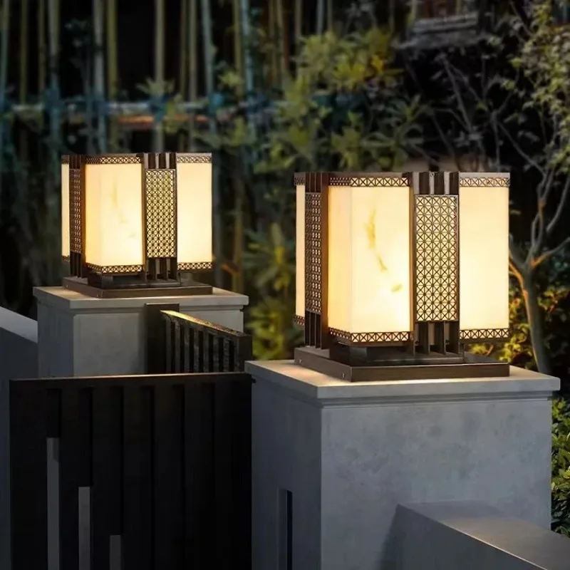في الهواء الطلق LED أضواء الحديقة AC85-265V IP65 مقاوم للماء Lmitated الرخام الشارع مصباح لعمود الفصل سياج الباب آخر مسار الإضاءة