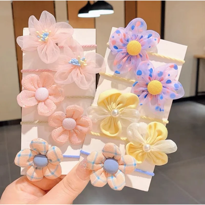 10 Pcs/1 Sets Cute Colorful Bow Hair Accessories for Girls Toddlers Flowers Modeling Princess Hair Clips Hairpin Headdress