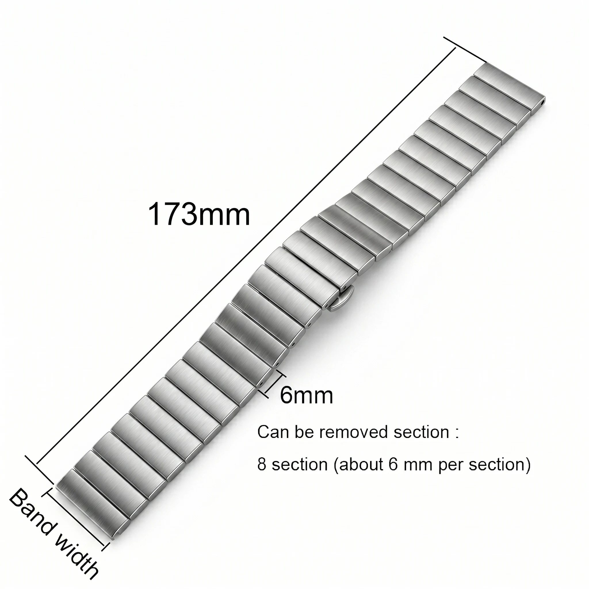 Solid Stainless Steel Watch Band Bracelet 16mm 18mm 20mm 22mm Silver Black Brushed Metal Watchbands Strap