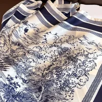 1pcs  Vintage Plant Jungle Printed Square Scarf Women Soft Simulated Silk Versatile Headwear Bag Clothing Decor Accessory 3