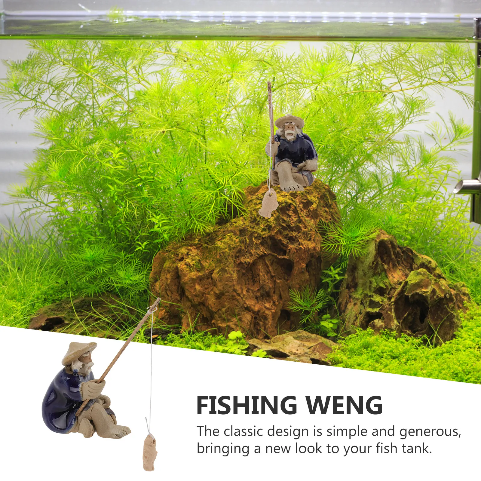 รูปปั้นชาวประมง 1 ชิ้น ของตกแต - Aquarium Fish Unique บทวิจารณ์และราคา