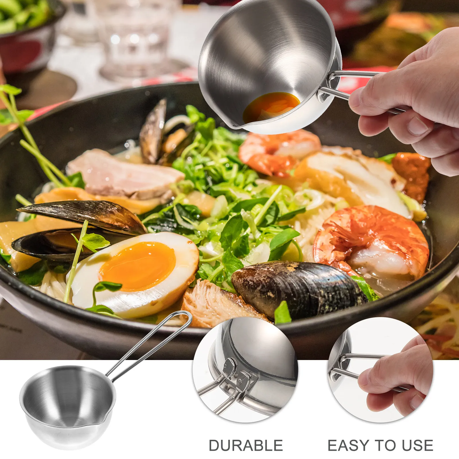 Stainless Steel Saucepan Melting Pot with Internal Scale Long Handle Heat Insulation Multi-Use Small Milk Pan for Cooking Sauces