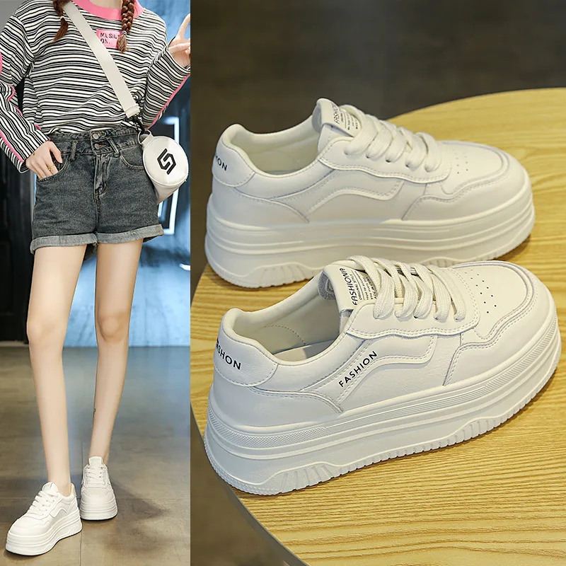 Board shoes women 2026 new spring soft soled sports board shoes high-end casual sponge cake shoes