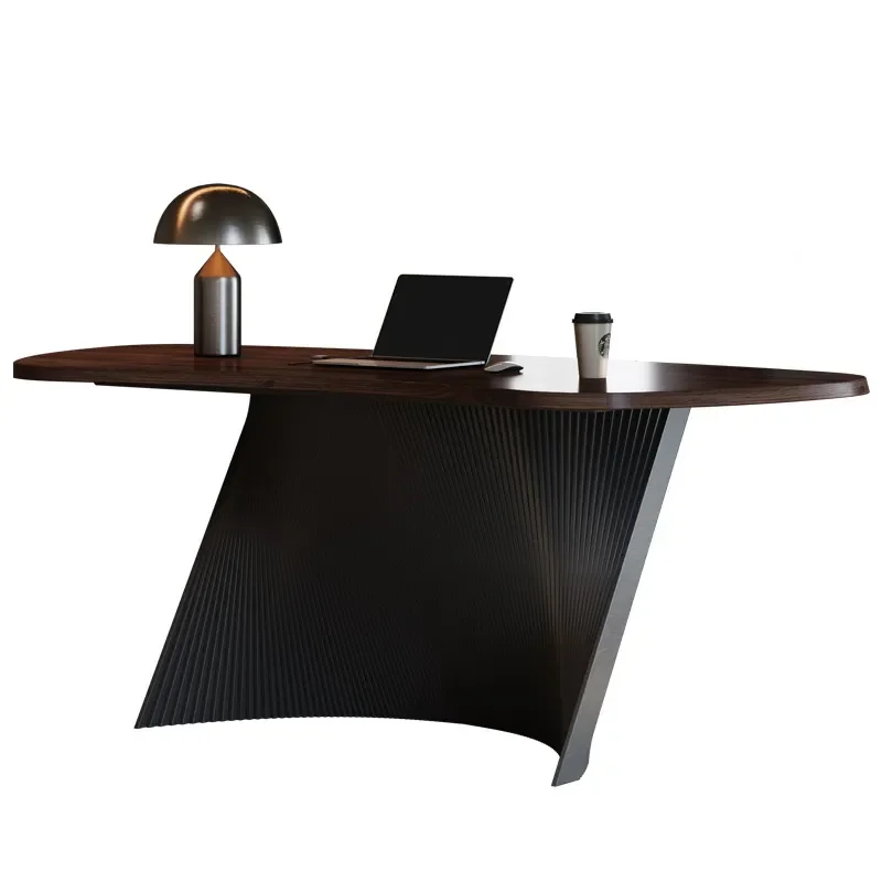 Modern Walnut Solid Wood Desk Chair Set Large Long Table for Study Living Room High End Designer Furniture