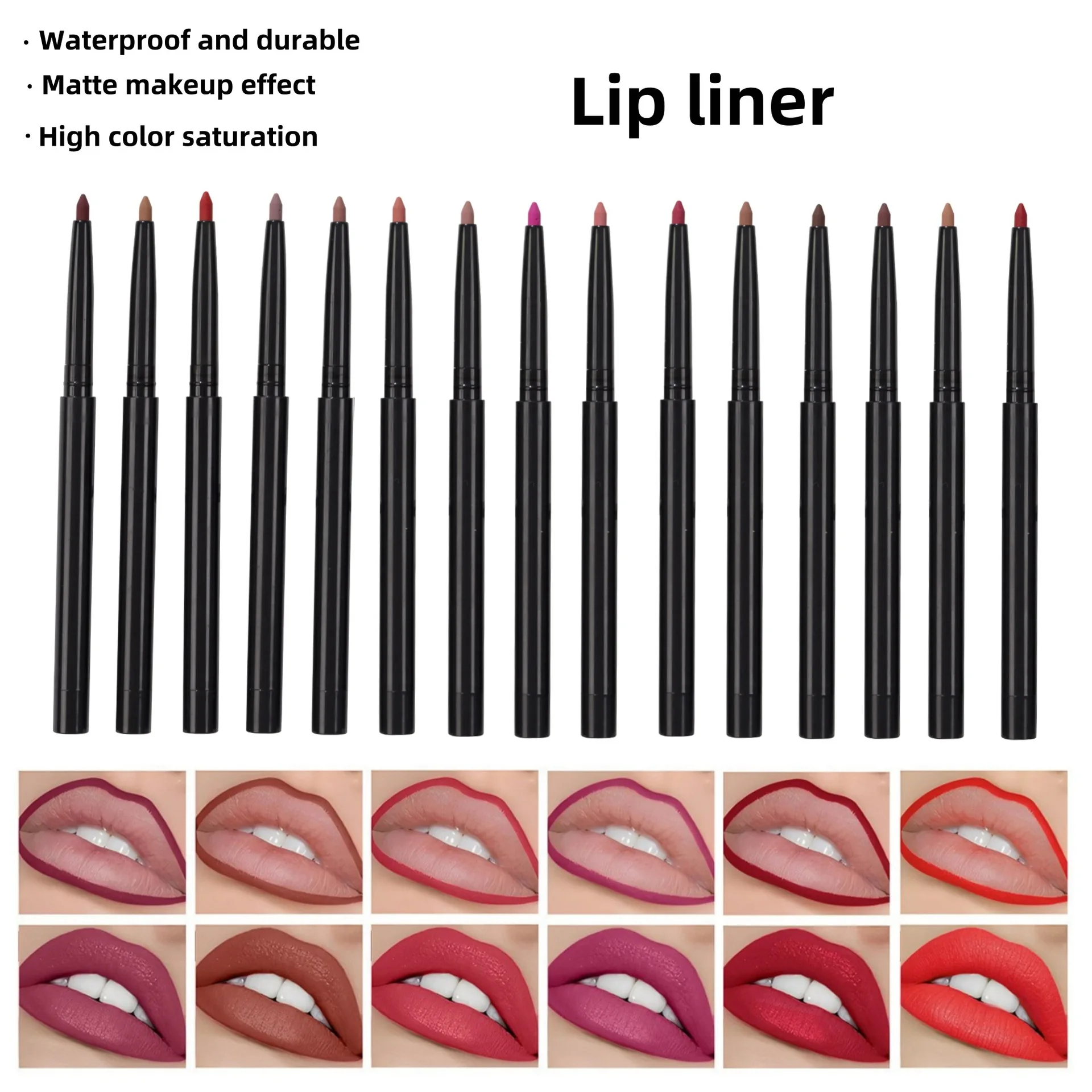 Matte Lip Liner Pencil Private Label Lip Contour Lipstick Waterproof Non-transfer Highly Pigmented Nude-pink Daily Makeup 20pcs