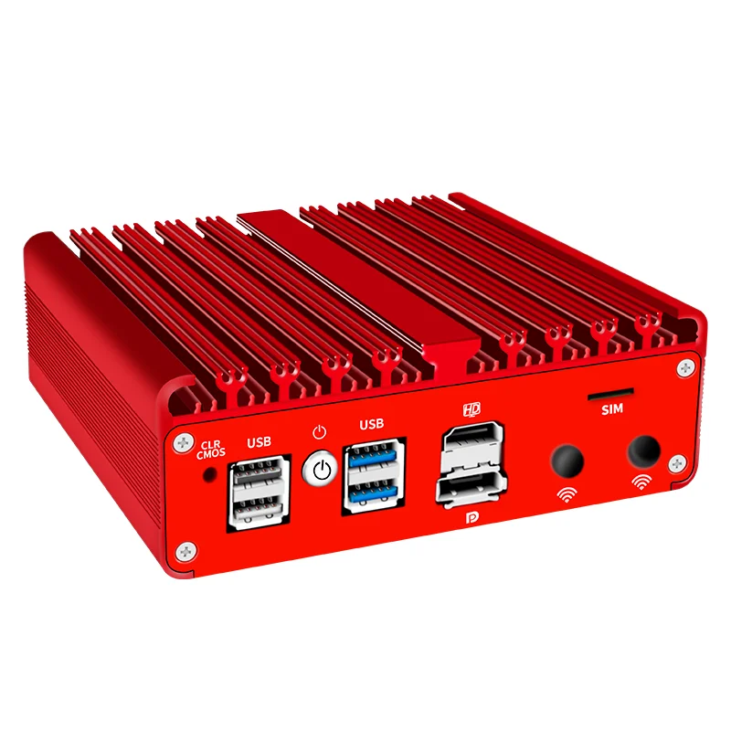 رخيصة 4 2.5 Lan Box خادم الكمبيوتر المدمج Pfsense Firewall Ddr5 Linux Soft Router J4125 N5105 N150 بدون مروحة كمبيوتر صناعي صغير