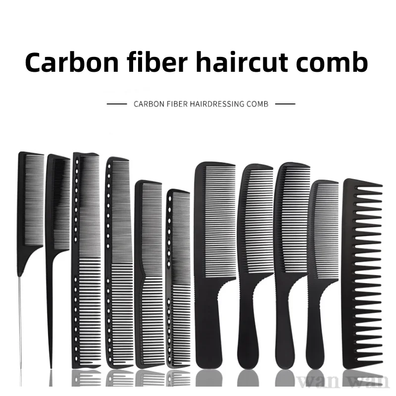 

Парикмахерская расческа, парикмахерские расчески, черные волосы, салонная щетка из углеродного волокна, Парикмахерская щетка, Профессиональные Стильные инструменты, гребни с хвостом Y0513