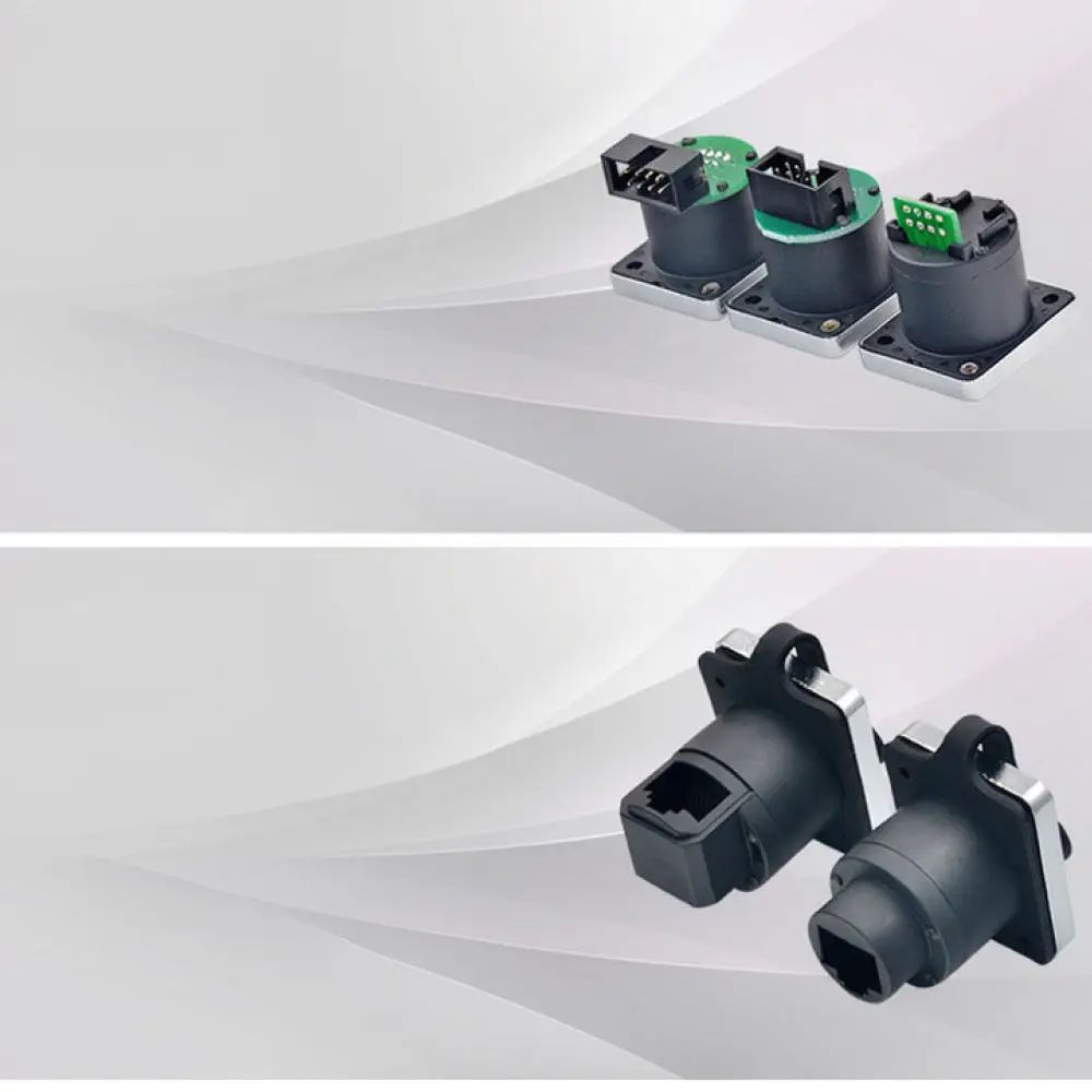 IP67 RJ45 Connector Industrial Ethernet Socket Waterproof Panel Mount Plug For Outdoor Harsh Environments Communication