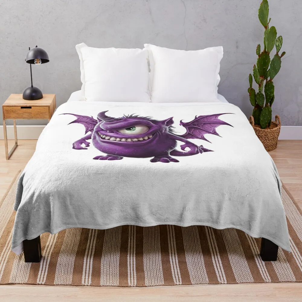 Purple People Eater Throw Blanket Soft Big Plush Blankets