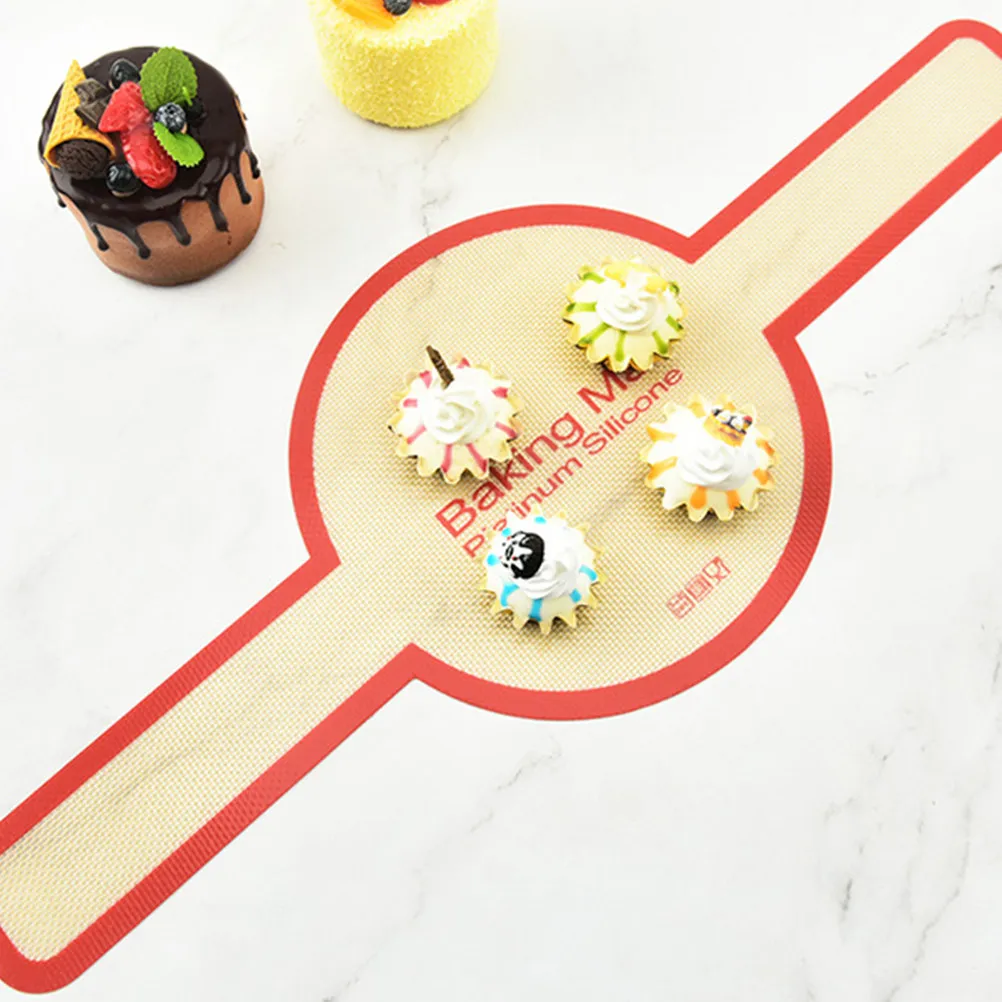 1Pcs Extra Thick Silicone Baking Mat with Long Side Handles Heat Resistant Non-Slip Dough Mat for Home Bakery Baking Supply