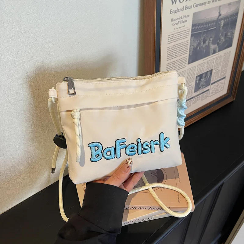 

New Casual Embroidered Letter Phone Bag, Fresh Macaron Color Crossbody Bag with Luxury Sense