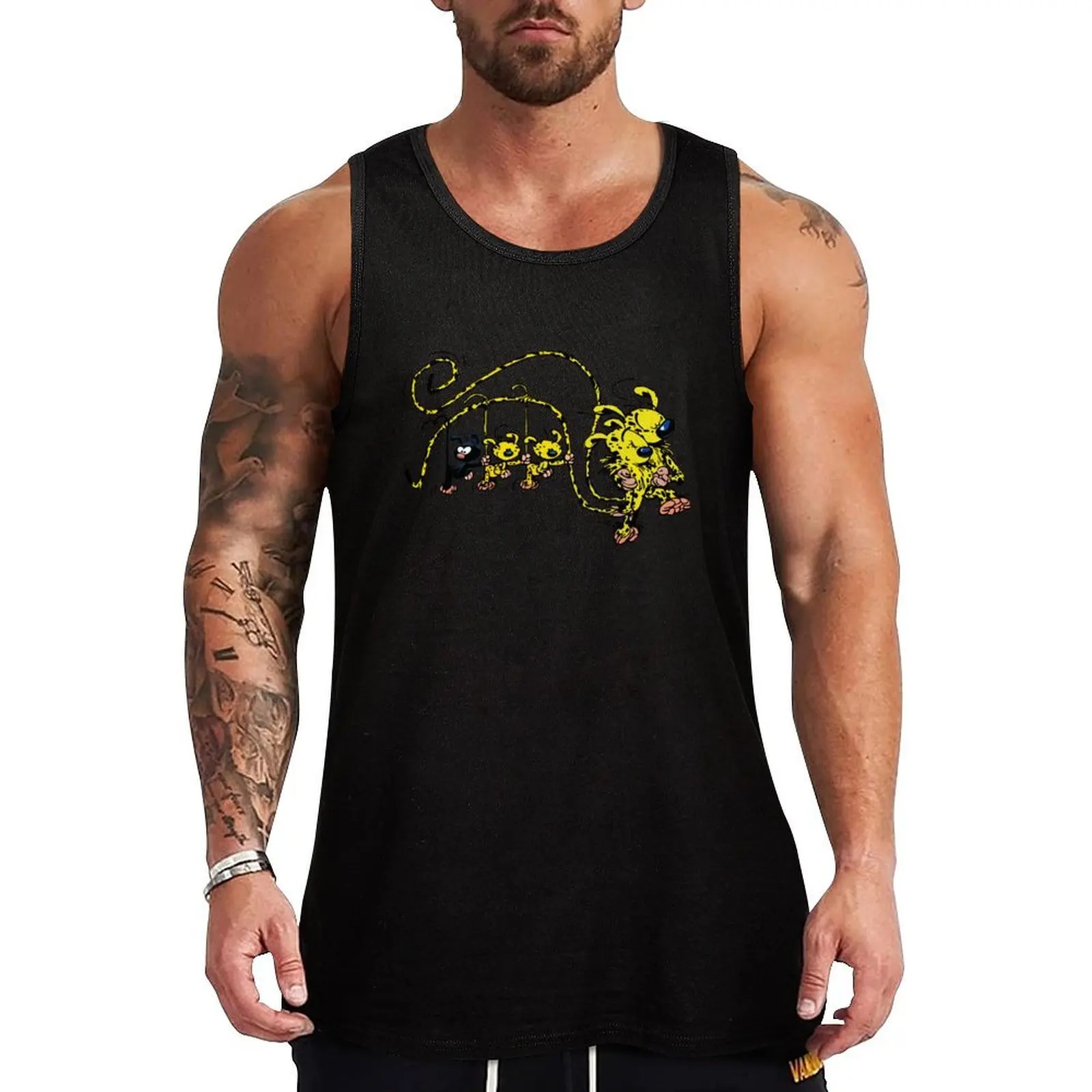 

Marsupilami babies hanging on tail Tank Top gym clothes man Men's summer t-shirt Men's clothing brands Man sleeveless shirt