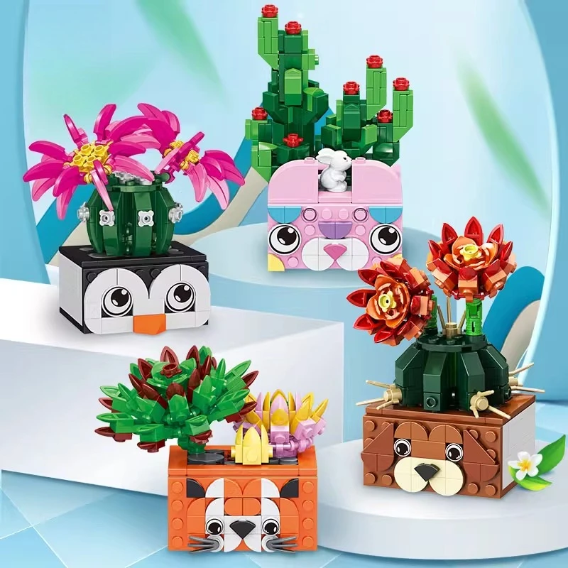 

SEMBO Simulated Cactus Building Blocks, Creative Children's Succulent Potted Plants, Trendy Toys, Desktop Ornaments and Gifts
