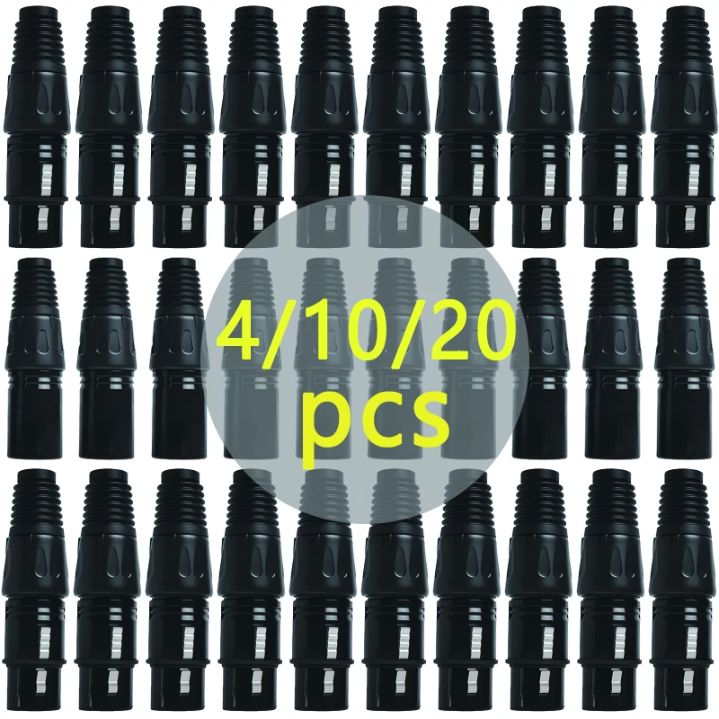 

4/10/20pcs Microphone audio adapter XLR male/female connector with stereo jack 3 pins Audio Device Interconnection Audio Plug