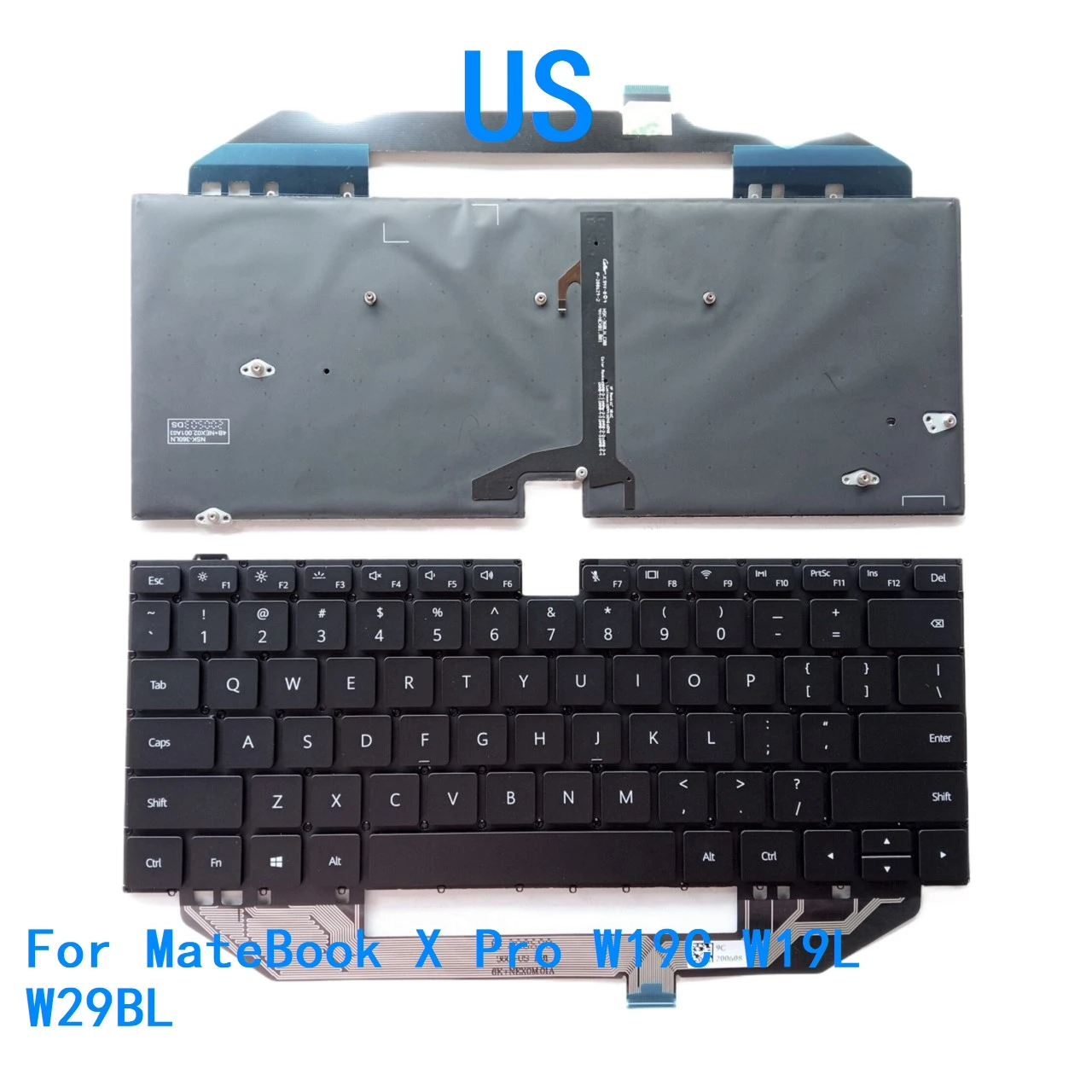 New US Language  Backlit Keyboard For HUAWEI MateBook X Pro W19C W19L W29BL Notebook PC Replacement Keyboard