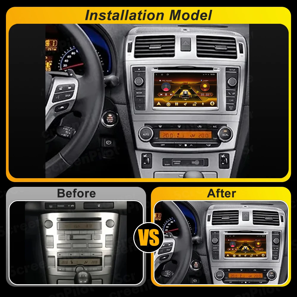 For Toyota Avensis T25 2002-2008 Android 16 Car Radio GPS Navigation Mirror Link Wireless Android Auto 8 Core Wifi 8 Core view 6