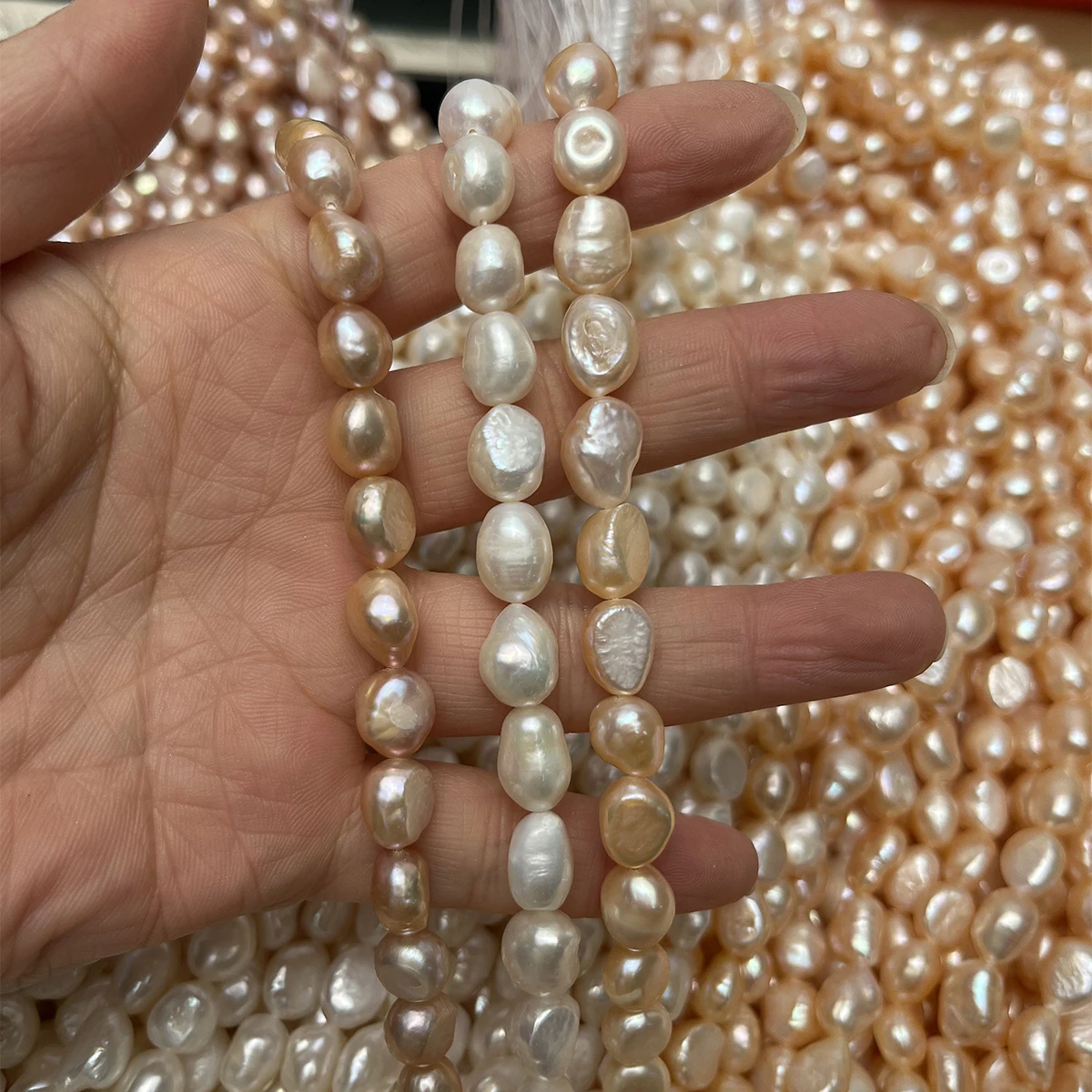 

AA Natural Freshwater Pearl Straight Hole Smooth Pearl 9-10mm For Jewelry Making DIY Necklace Earrings Bracelet Accessory