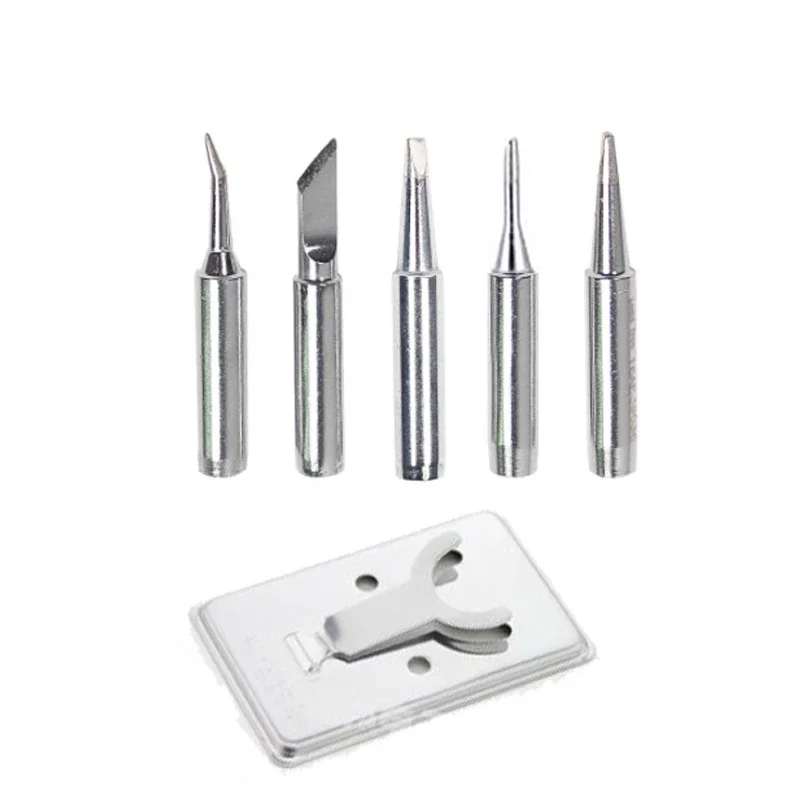 5pcs 900M-T Pure Copper Soldering Iron Tip Lead-free Solder Tips Welding Head BGA Soldering Tools Branding Iron