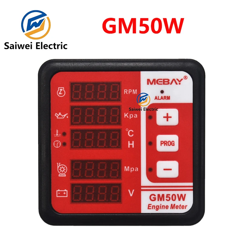 

Mebay GM50W Multi Function Diesel Engine Digital Meter Generator Set Water Pump Unit Controller Gauge