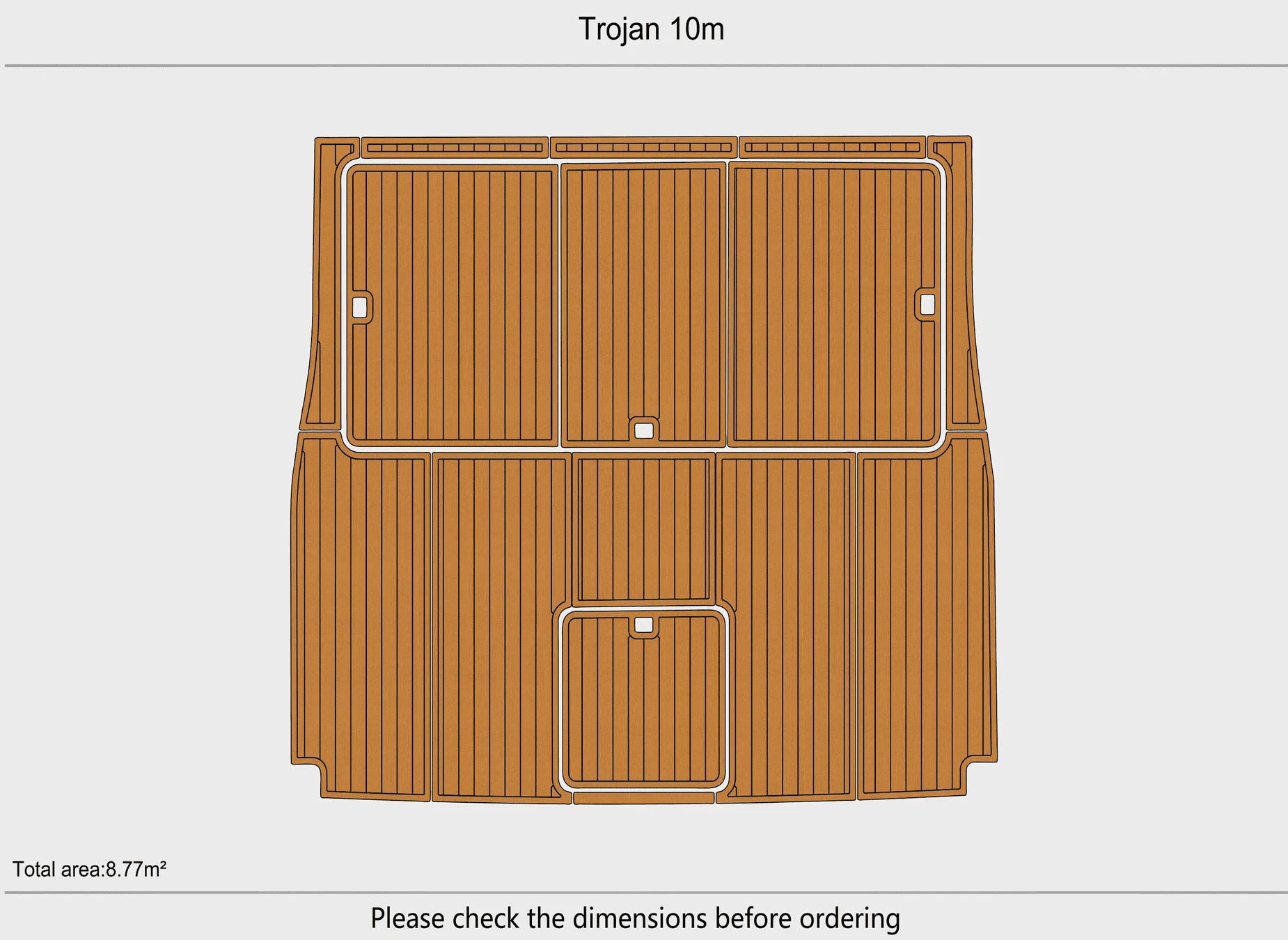 Non-Slip EVA Faux Teak Marine Mat Self-Adhesive 6mm Yacht Cockpit Pad for Trojan 10m Boat Decking Easy Install