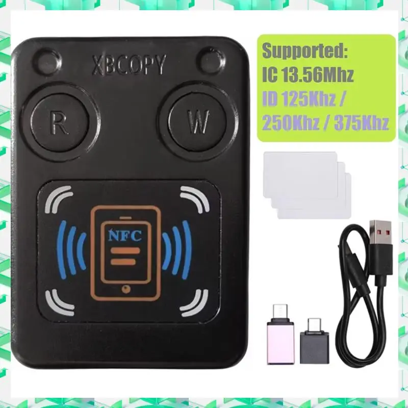 

3C Electron NFC RFID Считыватель смарт-чипов Копировальный аппарат + 3XCUID-карт IC 13,56 МГц ID 125 кГц 250 кГц 375 кГц RFID-токен-дубликатор,