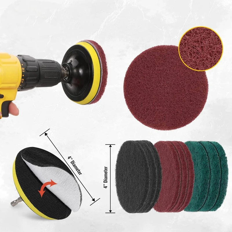 20-delige boorborstel Power Scrubber Set Boor Scrub Brush Attachment Kit voor het reinigen van badkamer, keuken, auto, voegen