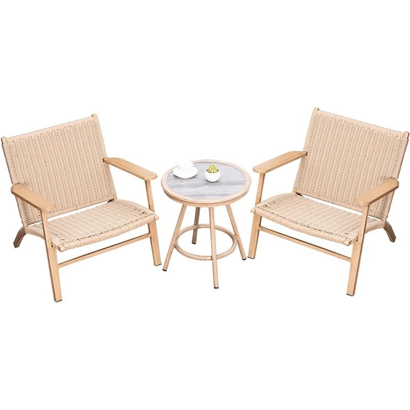 

chair three-piece balcony small coffee table open-air terrace villa yard garden roof rattan courtyard leisure table and chairs