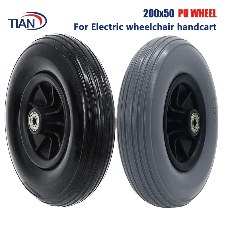 8 Inch 200x50 PU Solid Wheel Tire for Wheelchair Universal Front Wheel 200*50 Wheel Accessories