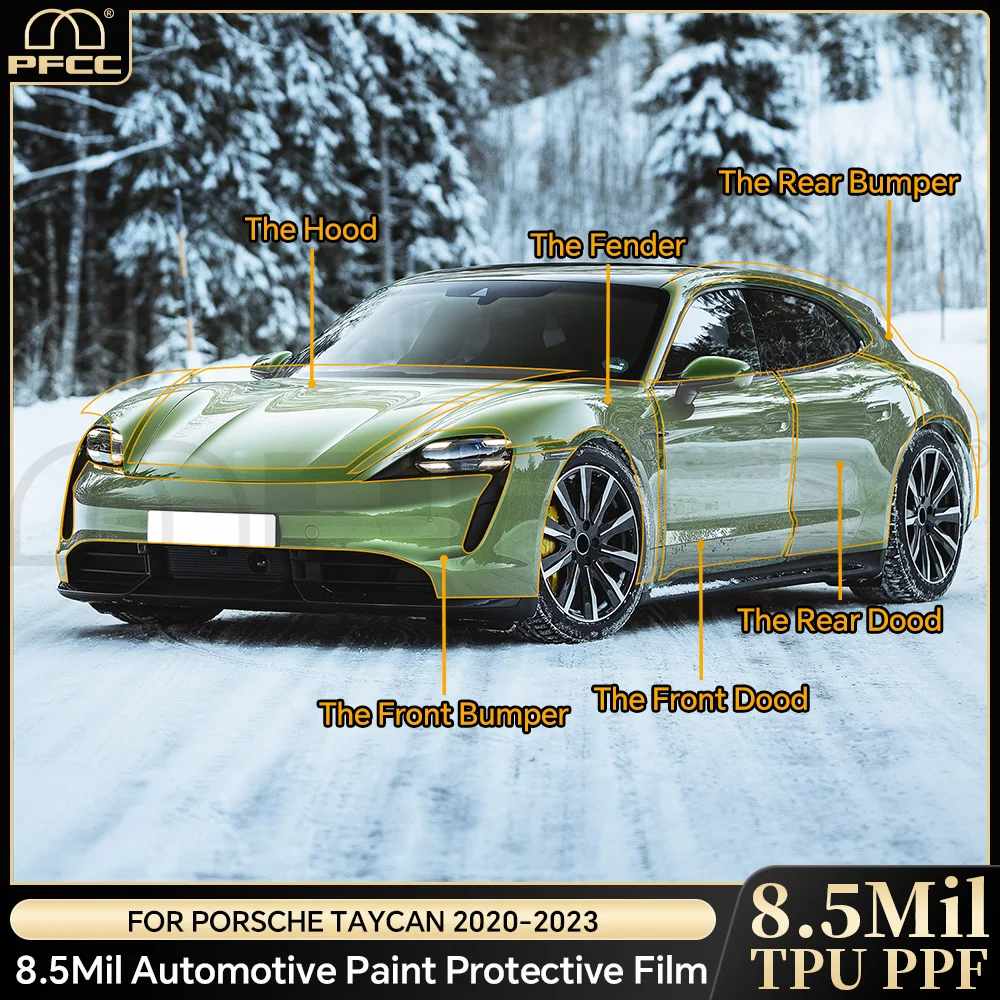 

PPF for Porsche Taycan 2020 2021 2022 2023 8.5Mil Pre Cut Transparent Car Paint Protection Film Car Wrap Protect Clear Sticker