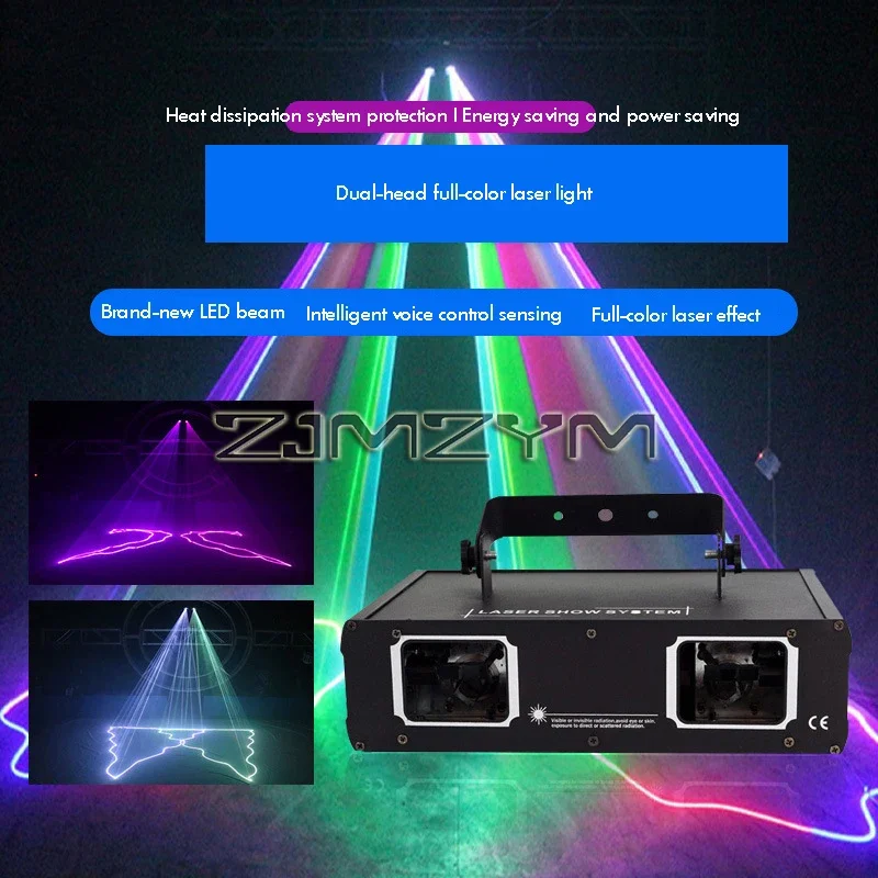 Disco Dual Lens RGB Beam Line Scanner Projector Laser Lamp Dmx512 Suitable for Disco Dj Party Wedding Bar Stage Light