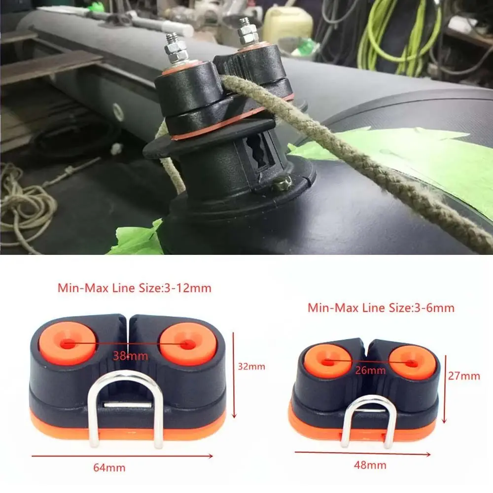 Practical Ball Bearings Nylon Rope Clamp Kayak Marine Hardware Fast Entry Cam Cleat with Leading Rings Boat Cleats
