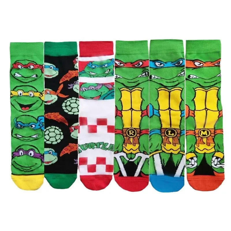 Cotton Teenage Mutant Ninja Turtles Socks TMNT Fashion Casual Sports Men's Socks Trendy Anime Around The Couple Socks Stockings