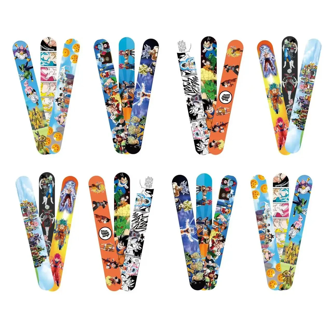 10/20/30pcs Dragoned Ball Anime Slap Silicone Wristband Snap Bracelets Party for Kids Birthday Party Baby Shower Favors Gift