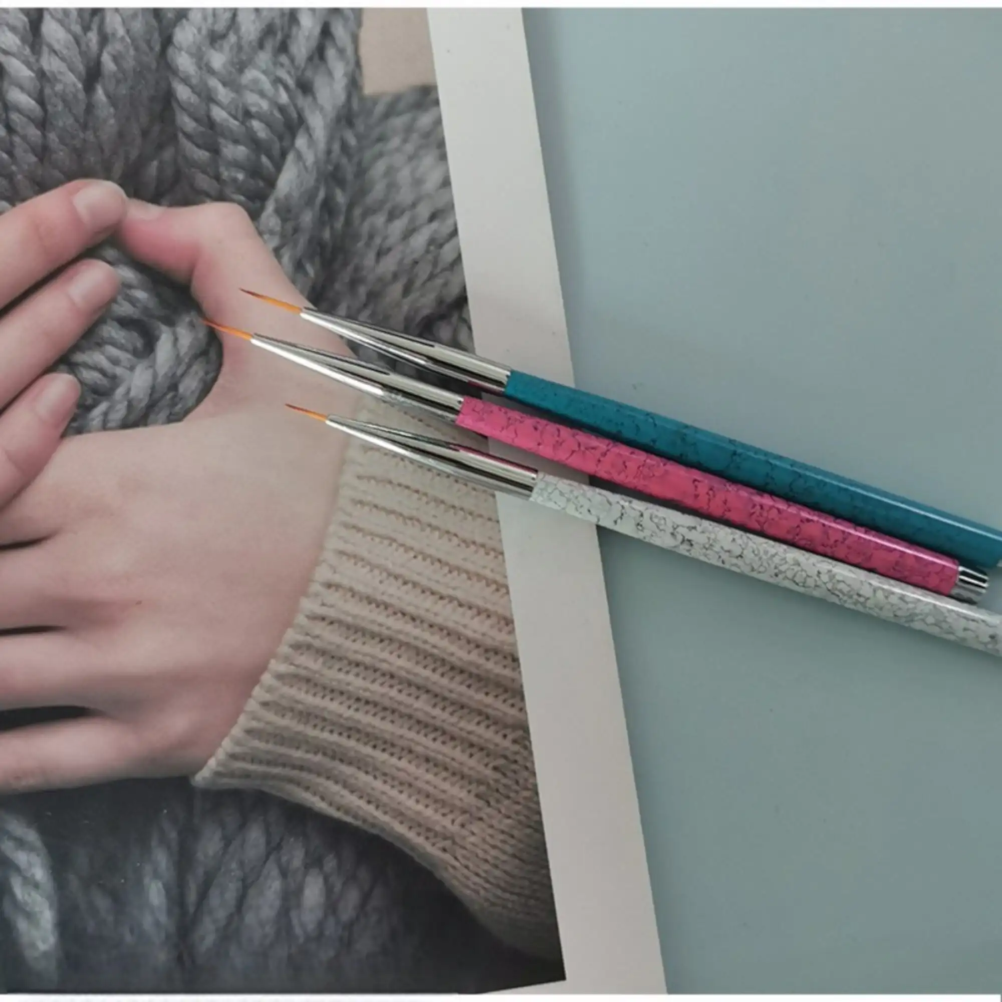 Nail line pen 3 pack color painting flower line pen suitable for beginners personal nail art image 4