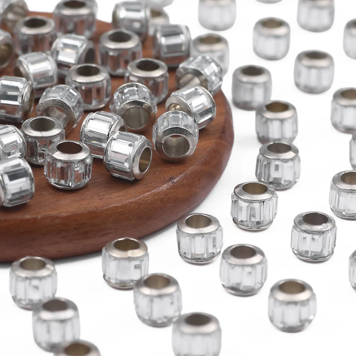 9x7mm Glas-Zylinderperlen mit Großen Löchern Handgefertigte DIY-Glasperlen für Schmuckherstellung Perlenzubehör zum Schmuck-Aufziehen
