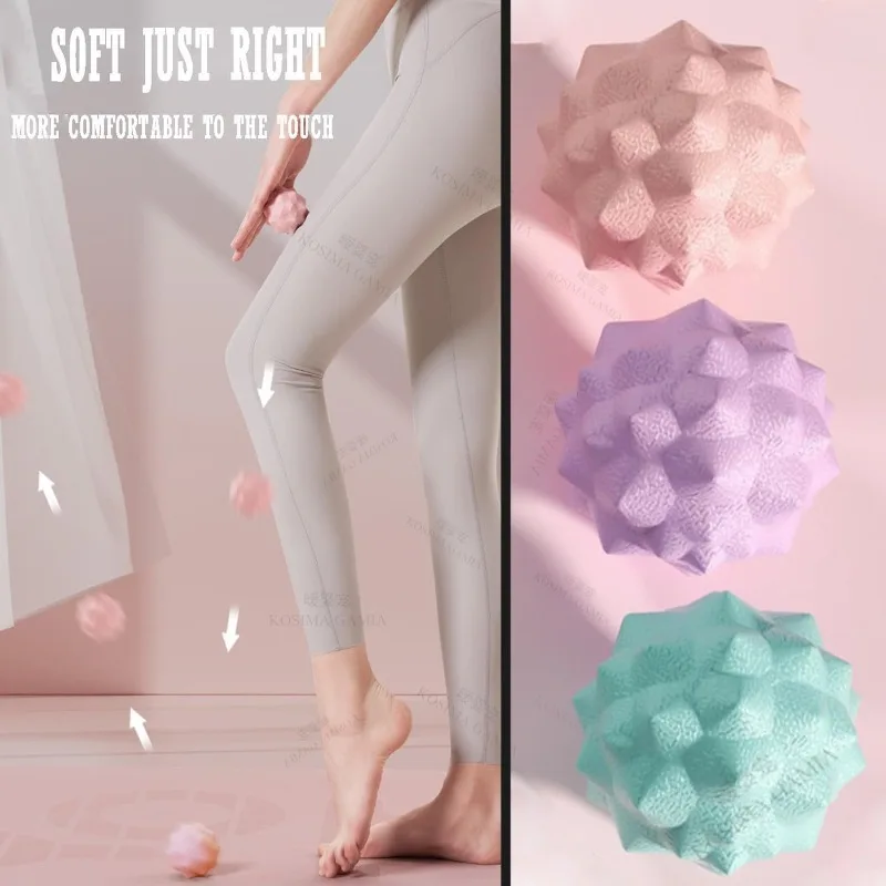 

Текстурированный массажный мяч для йоги, прочный двойной физиотерапевтический ролик для упражнений, для снятия напряжения в мышцах стоп, шеи и плеч, портативный