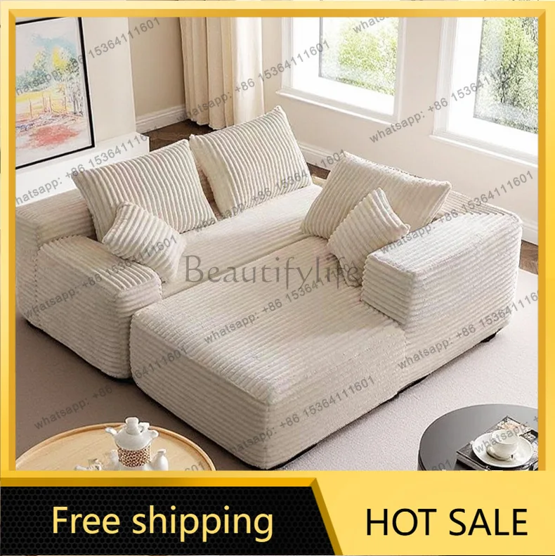 XX.Compressed Modular Sofa, Velvet Fabric, Free Combination, Cube Design, Spring Support, Frameless Boneless Couch
