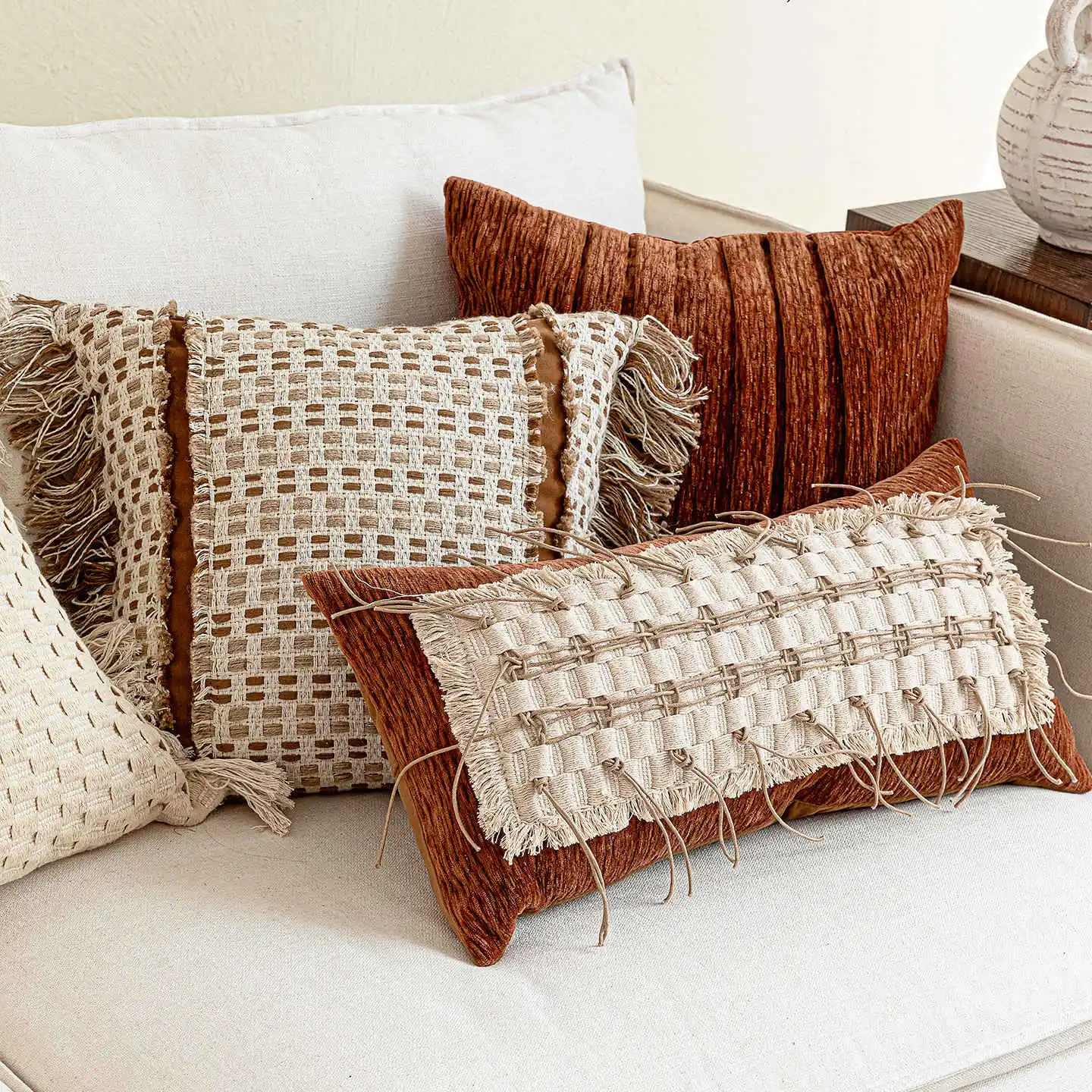 

Medieval Orange Coffee Cushion Cover Wabi Sabi Decorative Waist Throw Pillow for Living Room Sofa Bed Home Decor 45x45cm 50x50cm