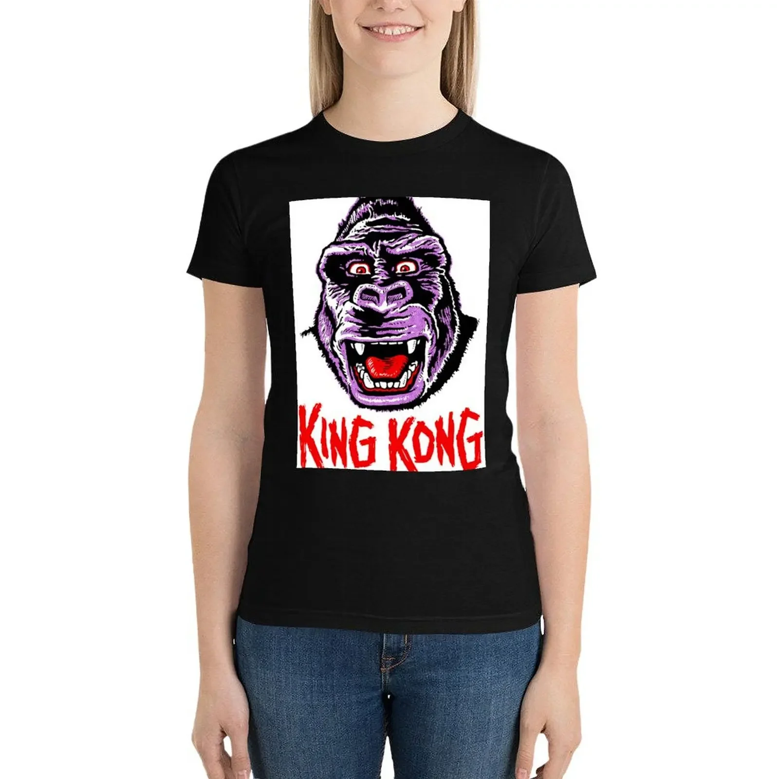 KING KONG T-Shirt cute clothes female funny animal print shirt for girls Women's tee shirt