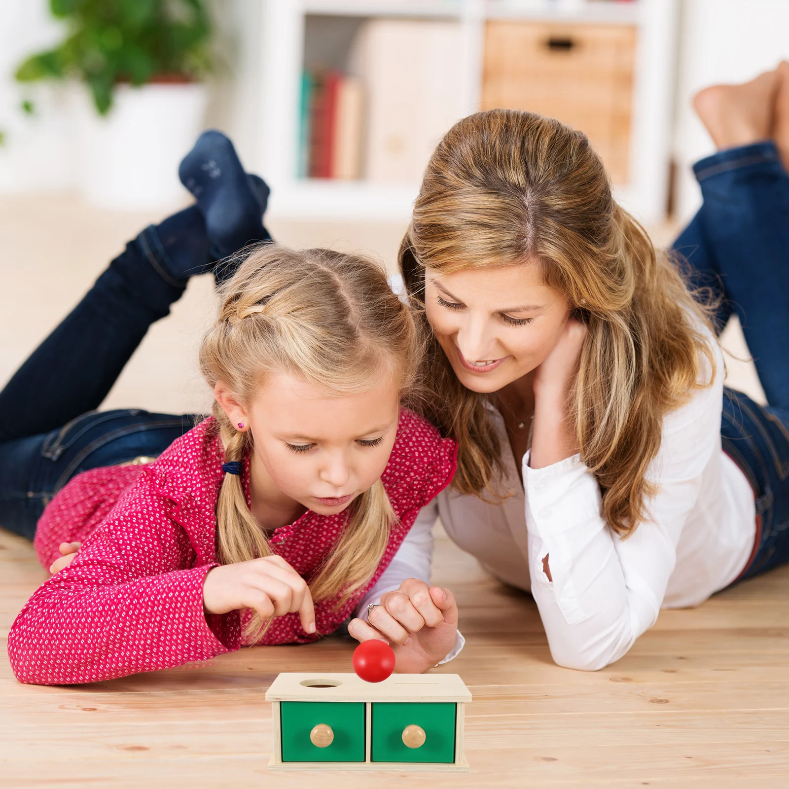 Caja de monedas para niños pequeños de 1 a 3 años, clasificador de formas de madera Montessori con habilidades motoras finas, bloques de construcción educativos de aprendizaje para bebés