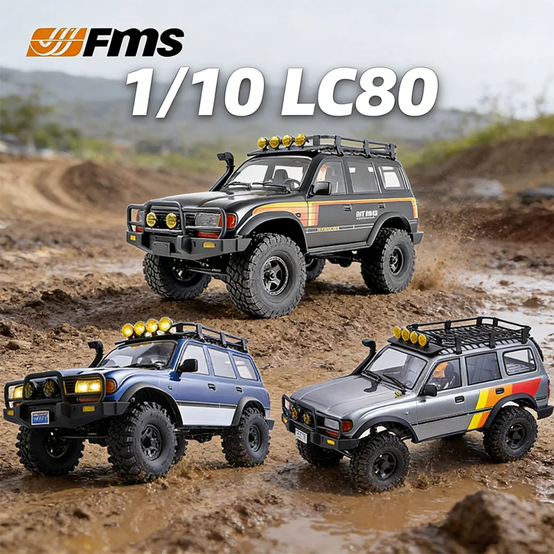 FMS 1:10 LC80 FCX10 4WD Brushed/Brushless Officially Authorized Simulation RC Climbing Car Off-Road Vehicle Model Boy Toy Gift
